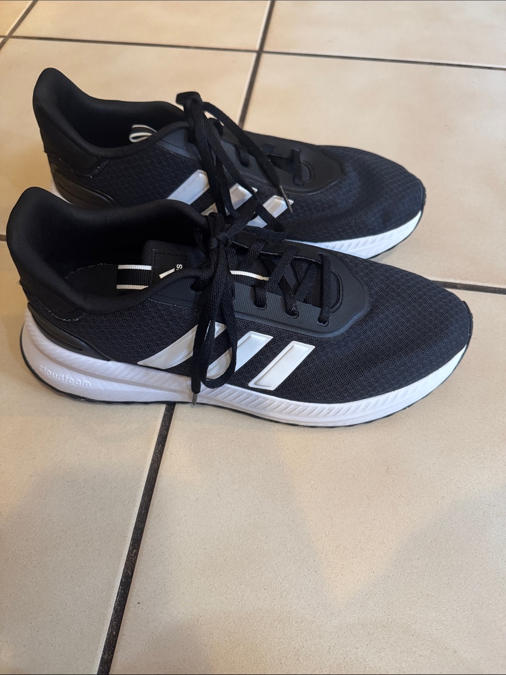 adidas Men’s Black & White Cloudfoam Athletic Sneakers